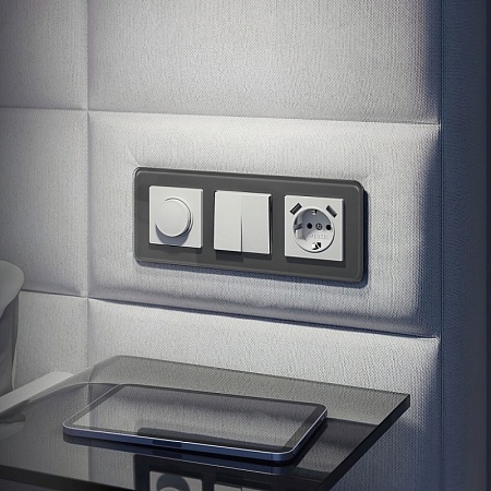 Выключатель двухклавишный проходной (белый матовый) W1122061 - фото