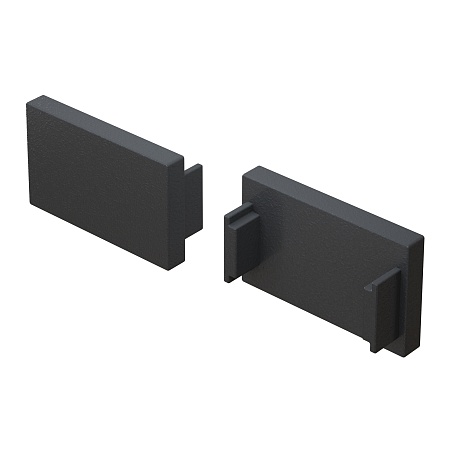 Заглушка для встраиваемого шинопровода, 2 шт. Basity, черный - фото