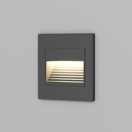 DK3050-BK Светильник встраиваемый в стену, IP 20, LED 3000, 1 Вт, черный пластик - фото