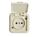 Розетка 1-местная б/з STEKKER, PST16-20-20 (RA 16-131-БЖ), пластик АВС, 250В, 16А, IP20, слоновая кость - фото