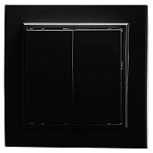 Выключатель 2-клавишный STEKKER, PSW10-9004-03, 250V, 10А, серия Эрна, черный