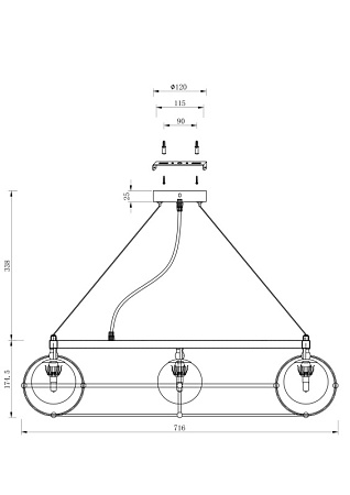 Подвесной светильник Maytoni Carcass MOD312PL-10GCH - фото