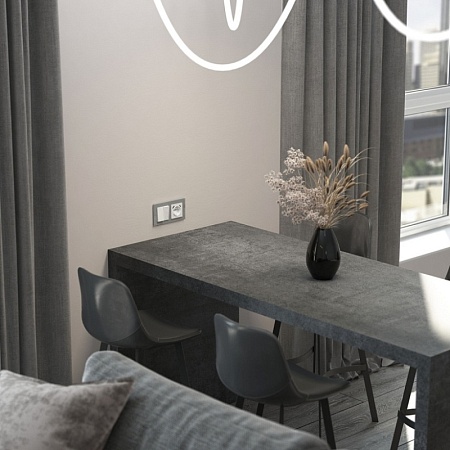 W1122141/ Выключатель двухклавишный проходной с подсветкой (белый акрил) W1122141 - фото