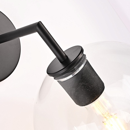 Бра Rh Utilitaire Globe Shade Single Sconce Black Imperiumloft 123275-22 - фото