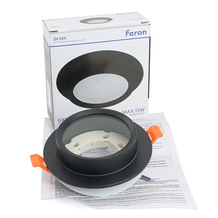 Светильник встраиваемый Feron DL504 потолочный GX53 черный круг IP44 - фото