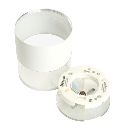 Светильник потолочный Feron HL454 HALO 12W, 230V, GX53, белый - фото