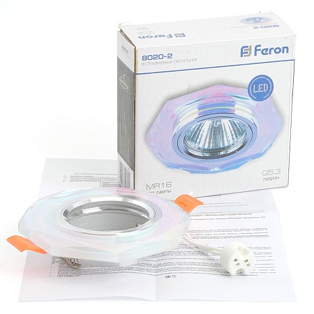Светильник встраиваемый Feron DL8020-2 потолочный MR16 G5.3 серебристый - фото