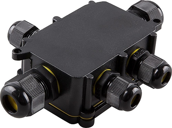 Коробка распределительная FERON LD525 водонепроницаемая на 5 выходов, 450V, 140х100х36, черный - фото