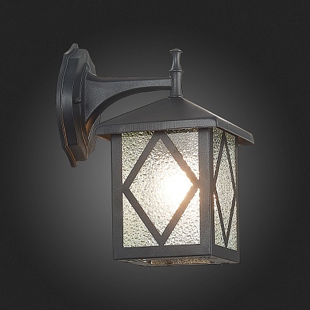 Светильник уличный настенный ST-Luce Черный/Черный, Прозрачный E27 1*60W SL084.411.01 - фото