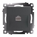 Розетка компьютерная 1-местная RJ-45 (механизм), серия Катрин, графит, GLS00-7107-06 - фото