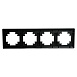 Рамка STEKKER, PFR00-7004-05 4-местная, пластик, серия Катрин, черный - фото