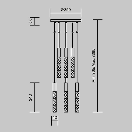 Подвесной светильник Maytoni MOD328PL-L18BS3K - фото