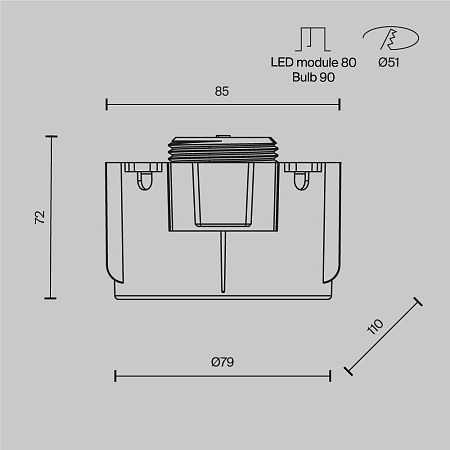 Встраиваемый светильник Technical DL137-GU10-W - фото