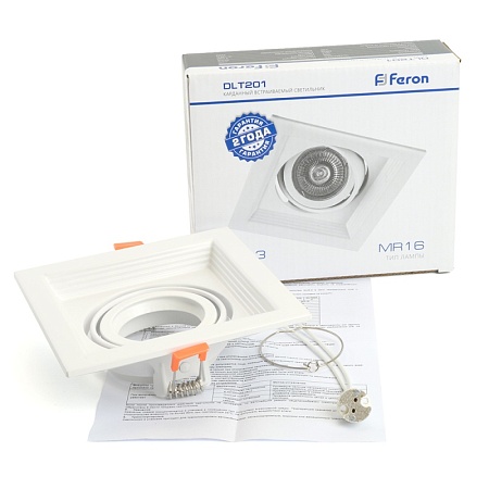 Светильник встраиваемый Feron DLT201 потолочный MR16 G5.3 белый - фото