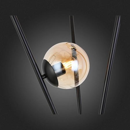 Торшер ST-Luce Черный/Коньячный E27 3*40W SL549.505.03 - фото