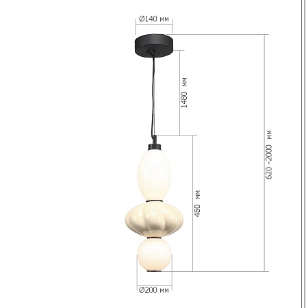 Светильник подвесной ST-Luce черный/желтый, опаловый LED 1*18W 3000K SL6134.413.01 - фото