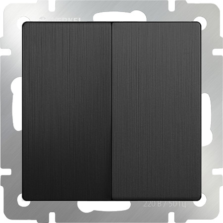 Выключатель  двухклавишный графит рифленый WL04-SW-2G - фото
