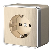 Розетка с заземлением Gallant (шампань рифленый) W5071010