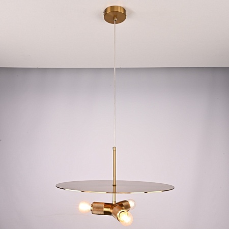 Люстра Rh Utilitaire Disk Triple Pendant Brass Imperiumloft 123646-22 - фото