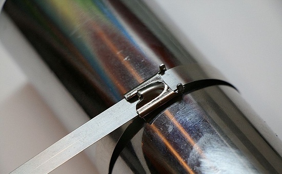 Хомут стальной STEKKER SSCT46-200 4,6х200мм, d пучка max 55мм, нагрузка 50кг, серый, упаковка 25 шт - фото