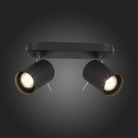 Спот ST-Luce Черный, Хром/Черный GU10 LED 2*3W SL597.401.02 - фото