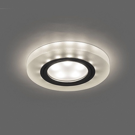 Светильник встраиваемый с белой LED подсветкой Feron CD8060 потолочный MR16 G5.3 белый матовый - фото