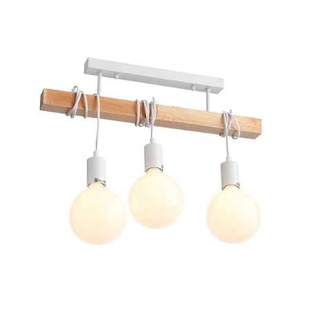 Светильник подвесной Белый, Светлое дерево E27 3*60W SL1142.503.03 - фото