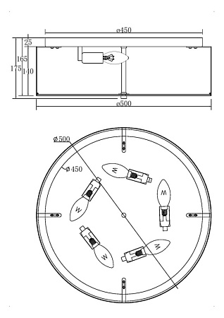 Потолочный светильник Maytoni Ripple MOD096CL-05CH - фото