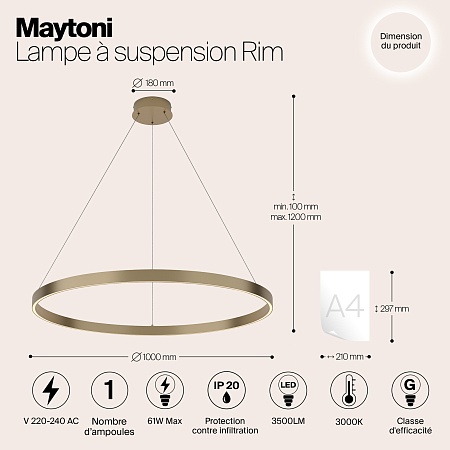 Подвесной светильник Maytoni MOD058PL-L54BS3K - фото