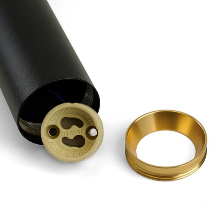 Светильник потолочный Feron ML1018 Barrel levitation на подвесе MR11 35W 230V, черный + золото 40*250 - фото