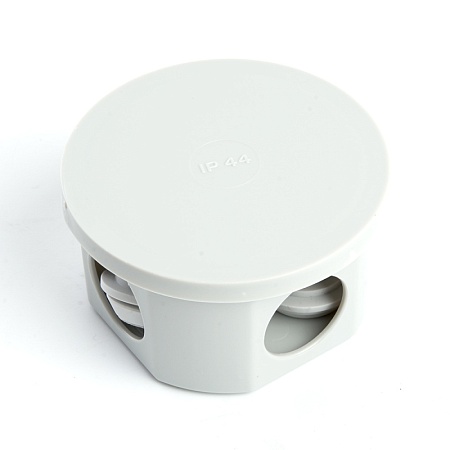 Коробка разветвительная STEKKER EBX20-34-44, 75*75*40мм, 4 ввода, IP44, светло-серая (GE41237) - фото