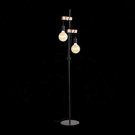 Светильник напольный Черный, Светлое дерево E27 2*60W SL1142.405.01 - фото