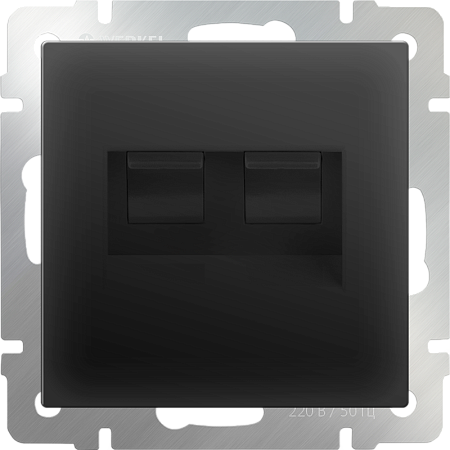 Розетка двойная Ethernet RJ-45 черный матовый WL08-RJ45+RJ45 - фото