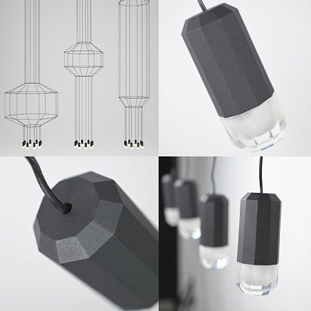 Люстра Via Wireflow Chandelier Polyhedral 0315 Suspension Lamp Imperiumloft 75118-22 - фото