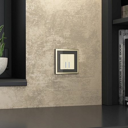 Рамка на 1 пост Baguette (черный/латунь) W0012852 - фото