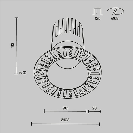 Встраиваемый светильник Technical DL122-15W-3K-TRS-W - фото
