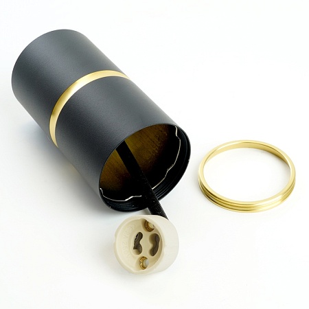 Светильник потолочный Feron ML186 Barrel ZEN MR16 GU10 35W 230V,  чёрный, золото - фото