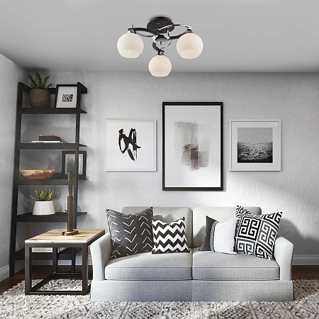 Потолочный светильник Eurosvet 9654/3 хром/черный - фото