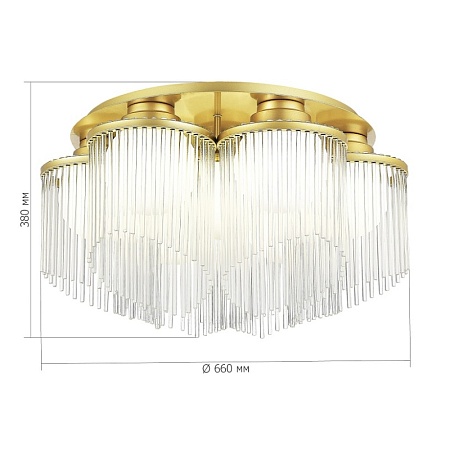 Люстра потолочная ST-Luce Золотистый/Белый E27 7*60W SL1511.202.07 - фото