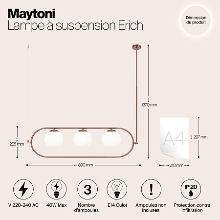 Подвесной светильник Maytoni MOD221PL-03BS - фото