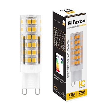 Лампа светодиодная Feron LB-433 G9 7W 175-265V 2700K - фото