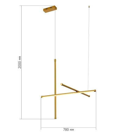 Светильник подвесной ST-Luce Матовое золото LED 1*37W 3000K SL6207.213.37 - фото