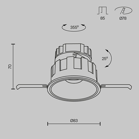 Встраиваемый светильник Technical Wise DL057-10W3K-W - фото