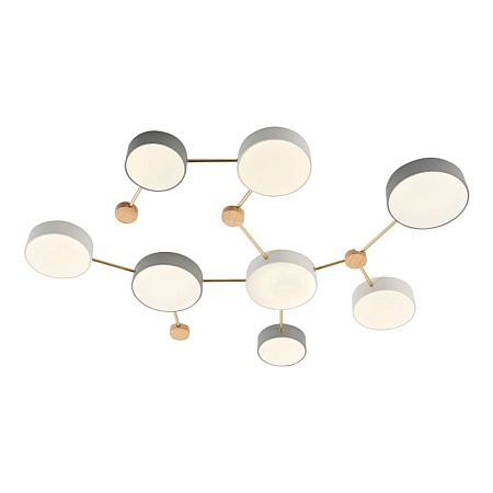 Светильник потолочный Золотистый, Светлое дерево/Белый, Серый LED 8*16,5W 4000K SLE600102-08 - фото