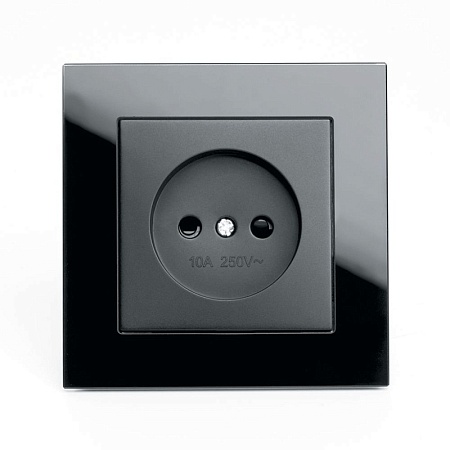 Выключатель 2-клавишный c индикатором STEKKER, PSW10-9002-03, 250V, 10А, серия Эрна, черный - фото