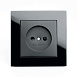 Выключатель 2-клавишный c индикатором STEKKER, PSW10-9002-03, 250V, 10А, серия Эрна, черный - фото