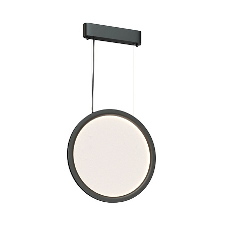 DK6604-BK Подвесной вертикальный светильник Veil со светодиодом H1500 d400 220V 36W 3000-6000K IP20 черный алюминий - фото