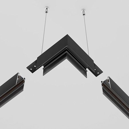 Коннектор угловой Exility накладной черный - фото