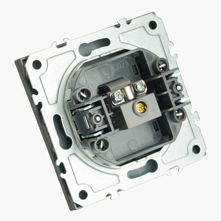 Розетка телевизионная 1-местная (механизм), STEKKER, 75 Ом, 5-862МГц, серия Эмили, RST00-5108-10, платиново-серый, soft touch - фото