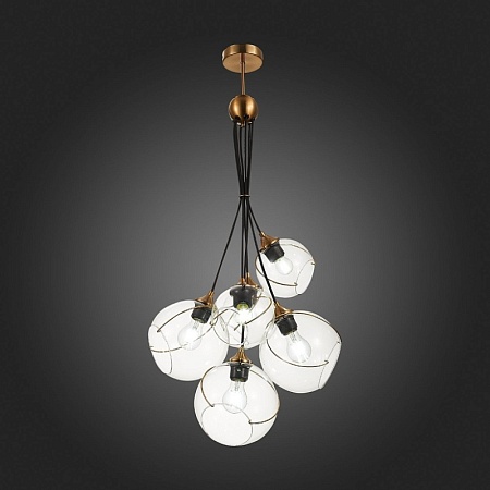 Светильник подвесной Золотистый/Прозрачный E27 6*60W SLE103103-06 - фото